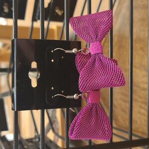 Pink Bow Earrings